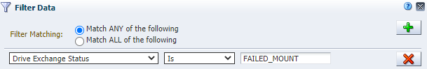 Sample Filter Data dialog