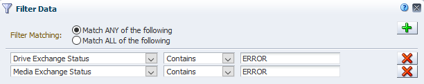 Sample Filter Data dialog