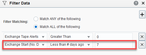 Sample Filter Data dialog