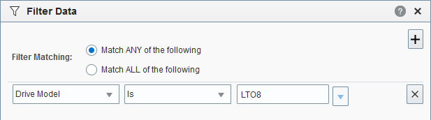 Example of the filter Data dialog