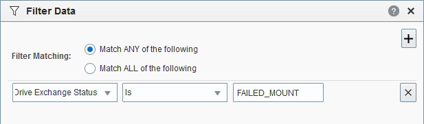 Sample Filter Data dialog