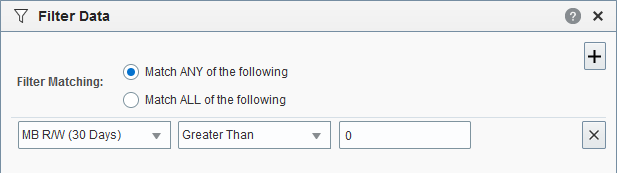 Sample Filter Data dialog