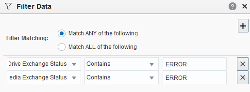 Sample Filter Data dialog