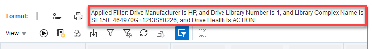 Table toolbar with applied filter noted.