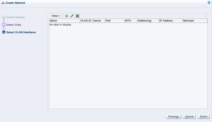 This figure shows the Select VLAN Interfaces step where you select VLAN Interfaces to include in your network.