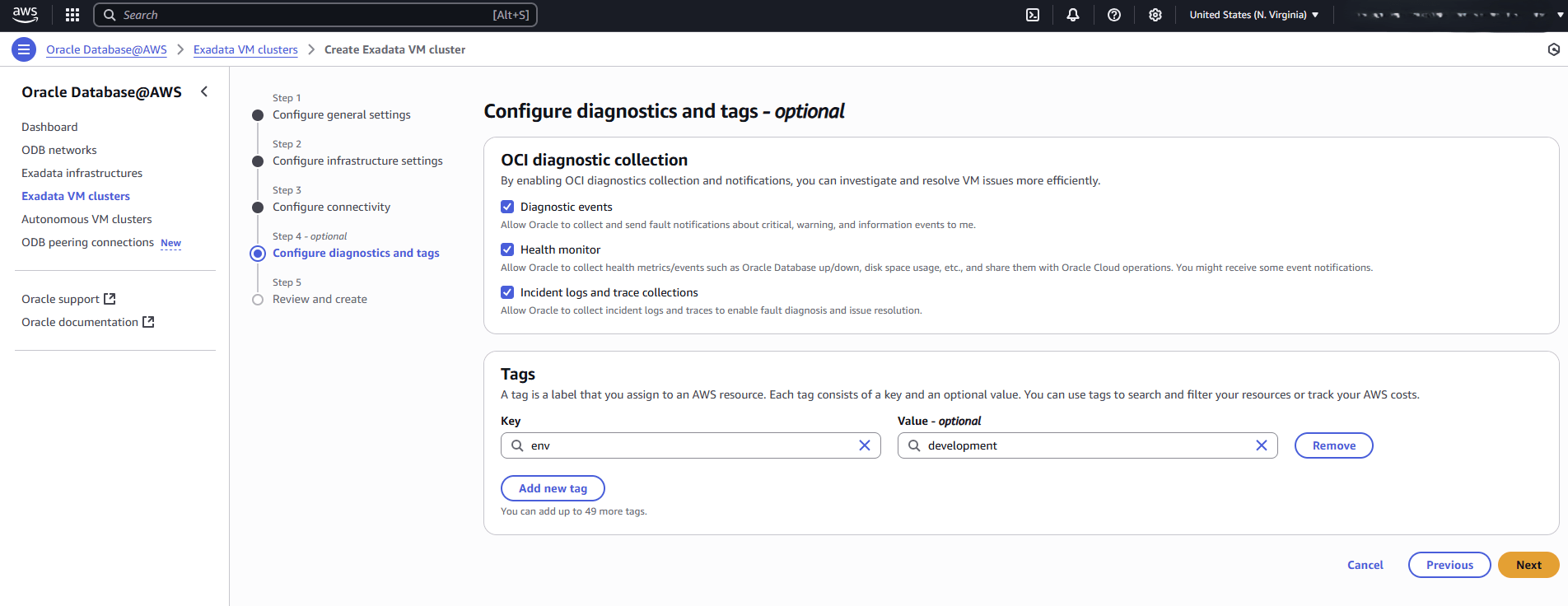 This screenshot shows the fourth part of creating an Exadata VM Cluster. This screenshot shows the fourth part of creating an Exadata VM Cluster.