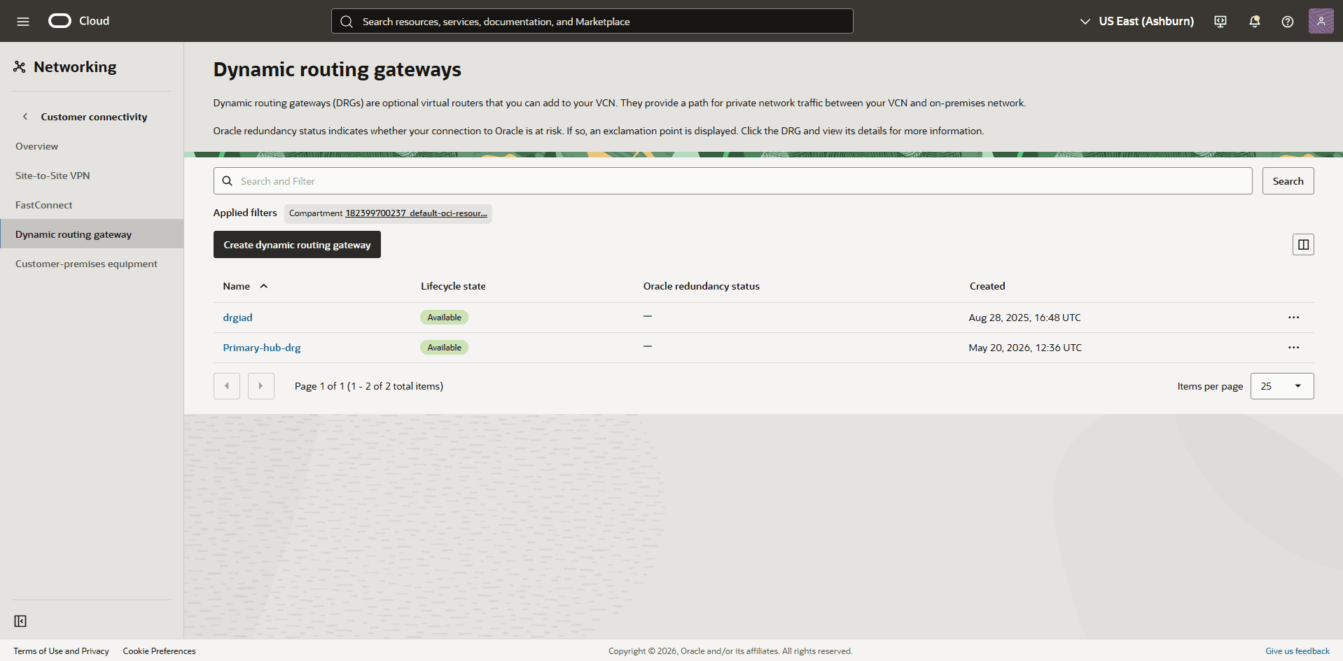 This screenshot shows the required configuration for cross-region restore.