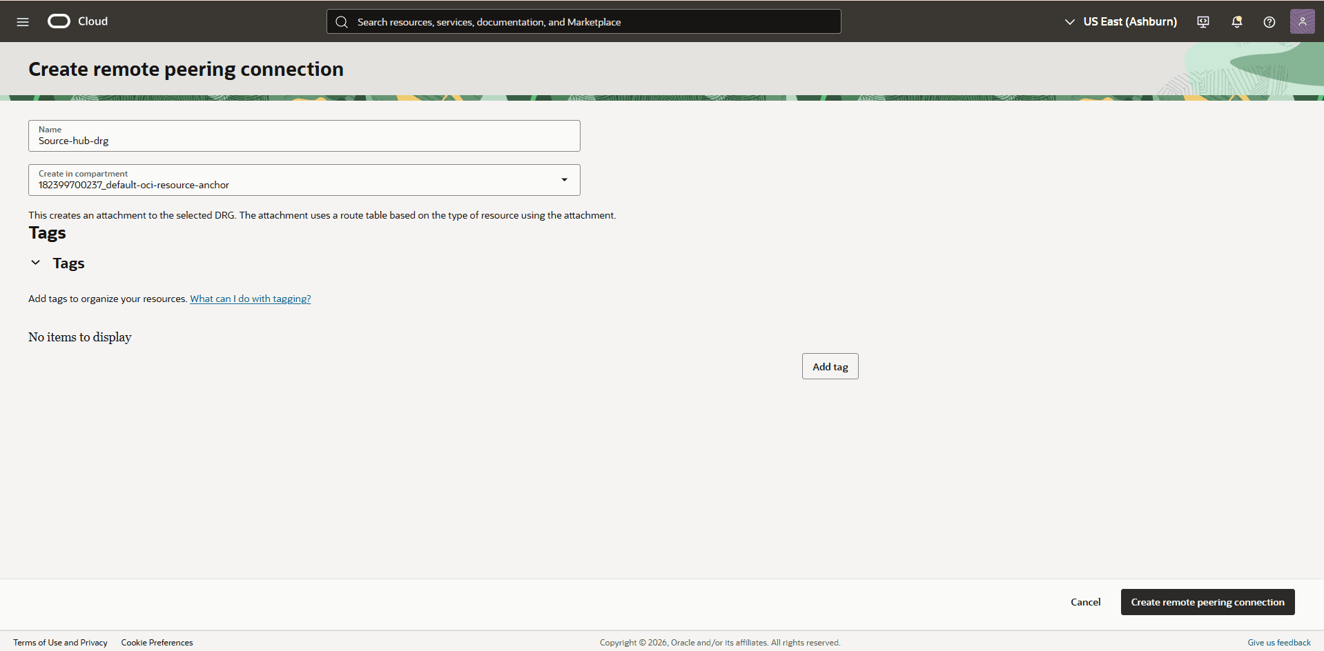This screenshot shows the required configuration for cross-region restore.