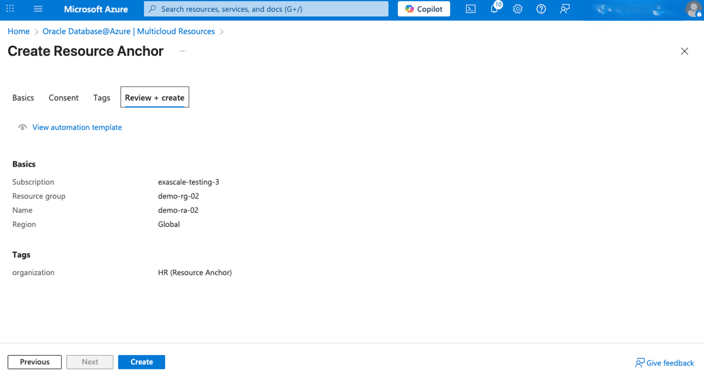 This screenshot shows how to create Resource Anchor. This screenshot shows how to create Resource Anchor.