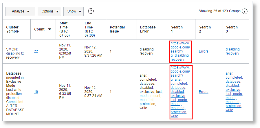 Link table with the links added using the url function in the eval command Link table with the links added using the url function in the eval command