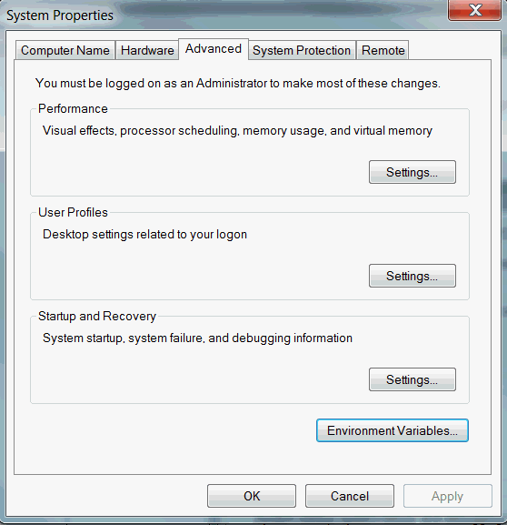 Windows Advanced Settings Windows Advanced Settings