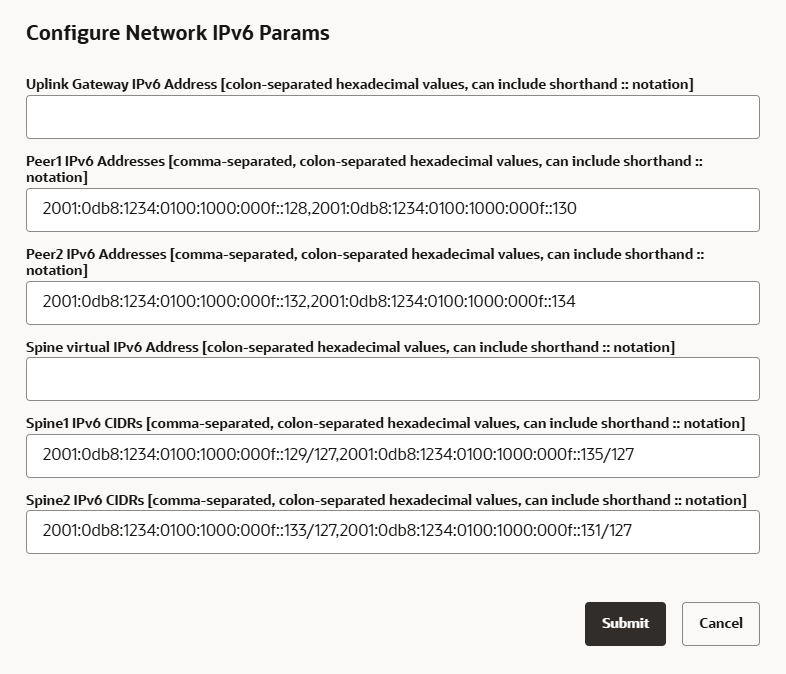 Figure showing the IPv6 Network Environment Information page.